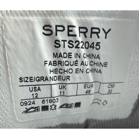 Sperry Stiper II CVO Sneaker Size 12 Light Gray Canvas Top-Sider Shoes Salt Wash - Picture 7 of 7